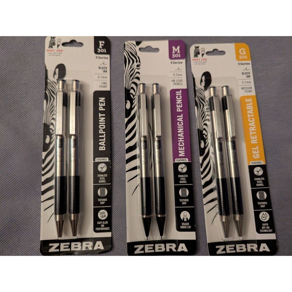 Zebra 3 Series Bundle F301, M301, G301 Pen Pencil Set